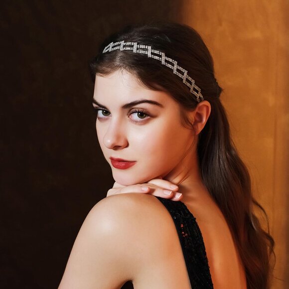 Fashion Rhinestones Headband Crown For First Communion, Wedding, Pageant Sliver - Picture 2 of 7